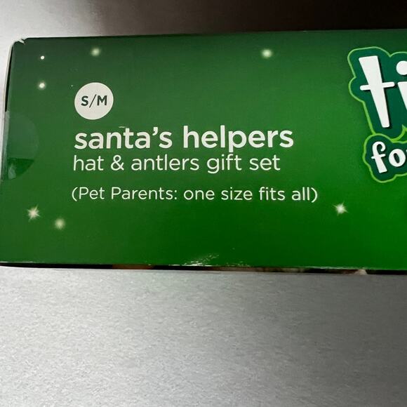 NWT Santa's Helper Unisex Hat and Pet Antler Gift Set Size Small - Medium - Picture 2 of 10